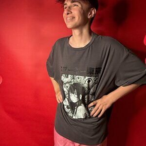 Anime Eyes Graphic Tee – Pre-Loved Oversized Street Style – Unisex Fit